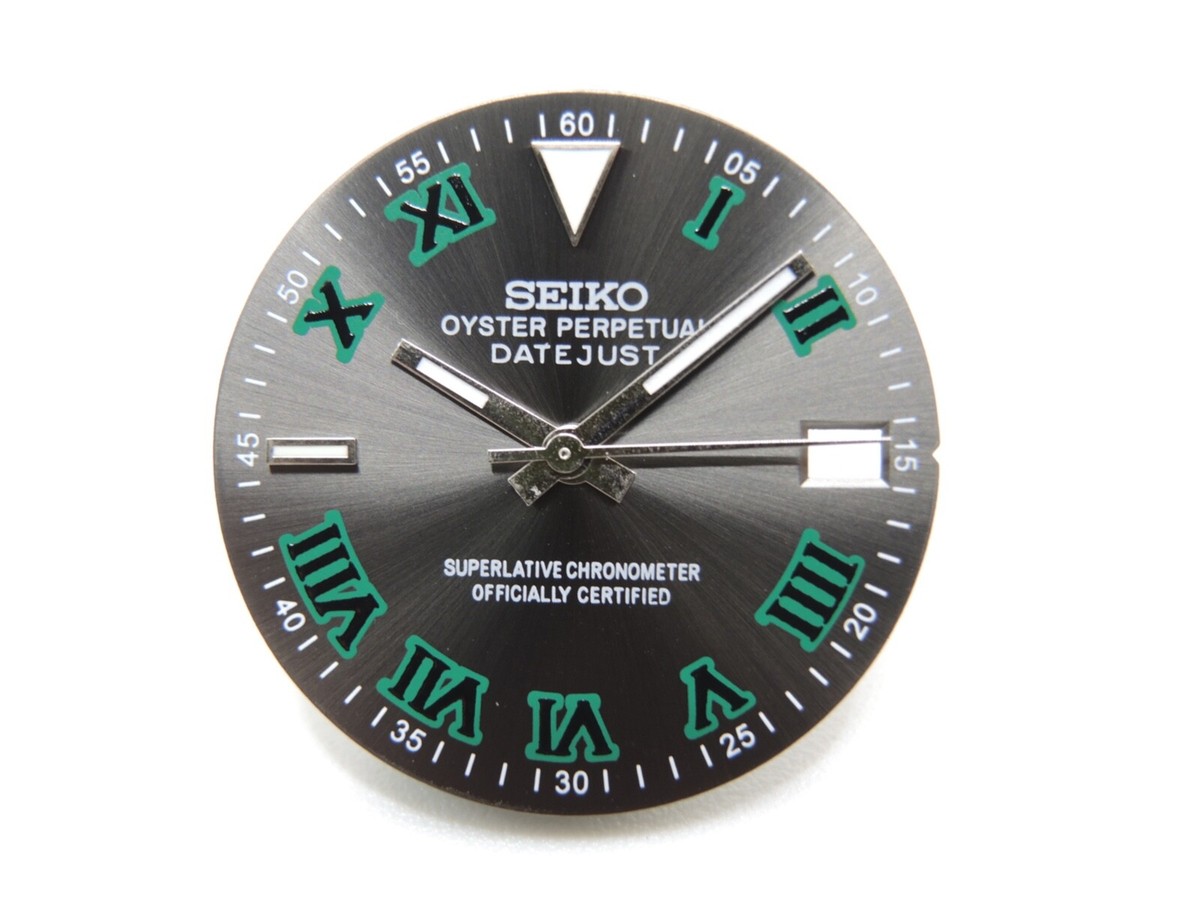 NEW GRAY SUNBURST SEIKO WIMBLEDON DIAL/HANDS DATEJUST STYLE NH35