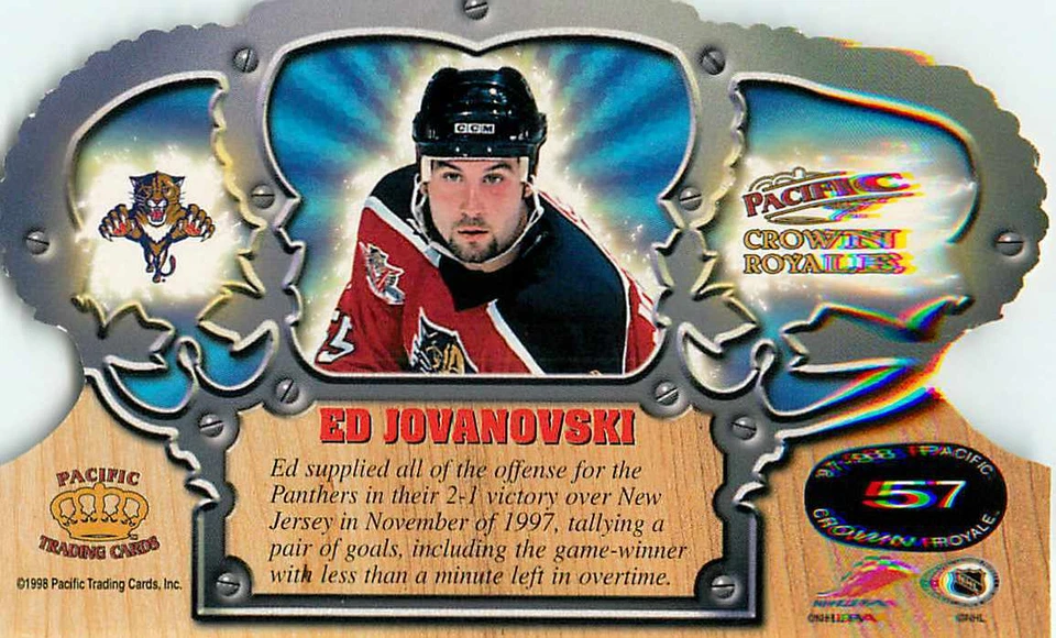 Ed Jovanovski 1998 Pacific Crown Royale #57 Florida Panthers Hockey Cards - Image 2 of 2