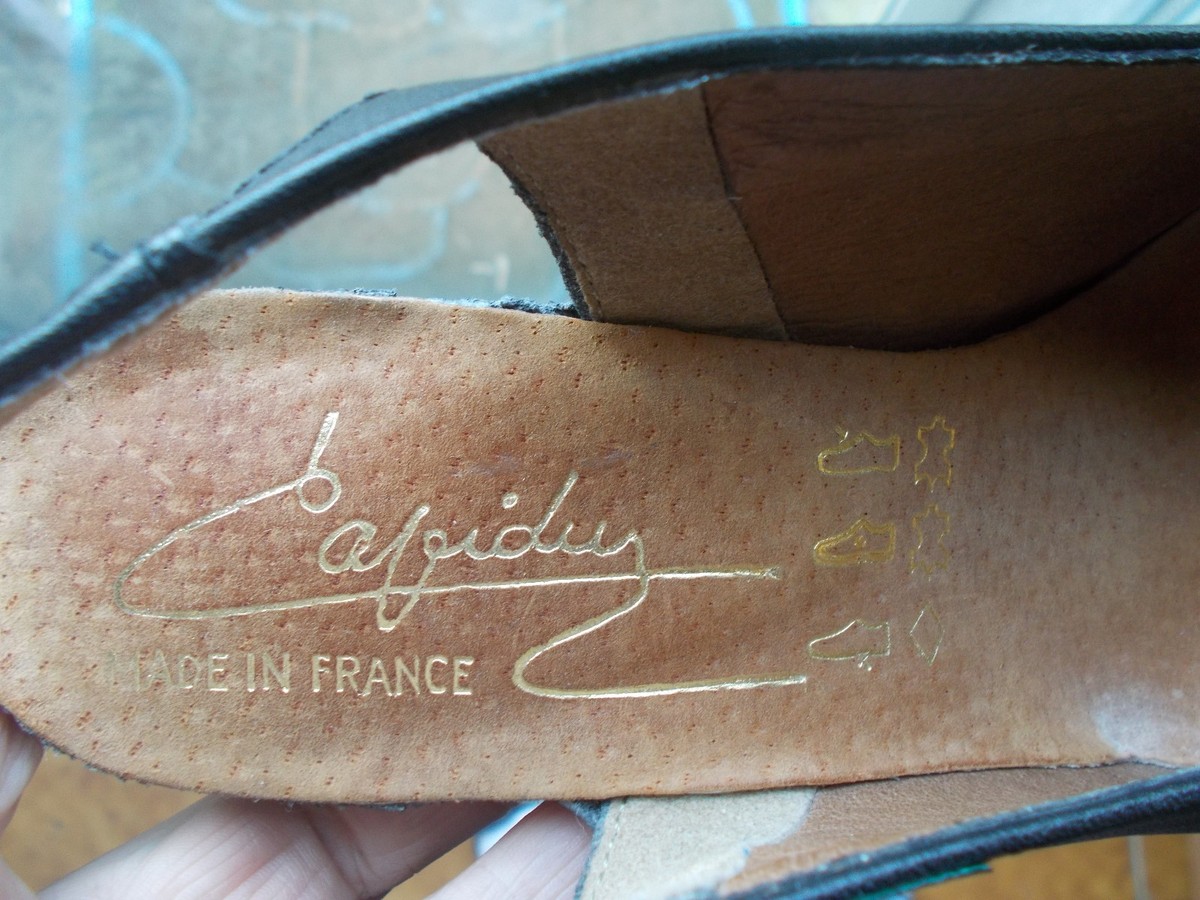 Escarpins TED LAPIDUS Noir - Taille 36 - Talons Ouverts Semelle Caoutchouc - Occasion Avec Nombreuses Photos
