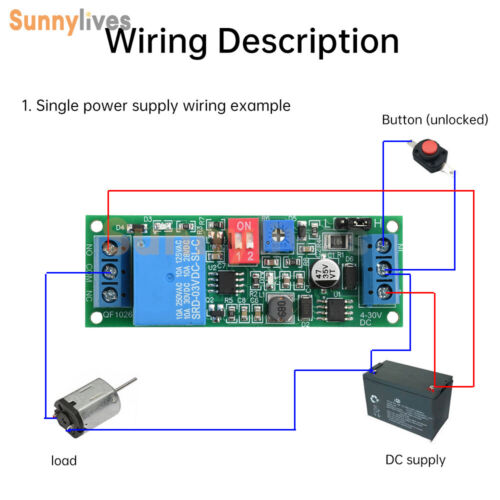 DC 4-30V 1 Way Time Delay Relay Module Adjustable Trigger Delay Switch Module - Picture 10 of 20