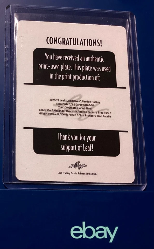 Александр Овечкин 1/1 печатная пластина Panini Superstar 2020 хоккей SP 1 из 1 - Изображение 4 из 4