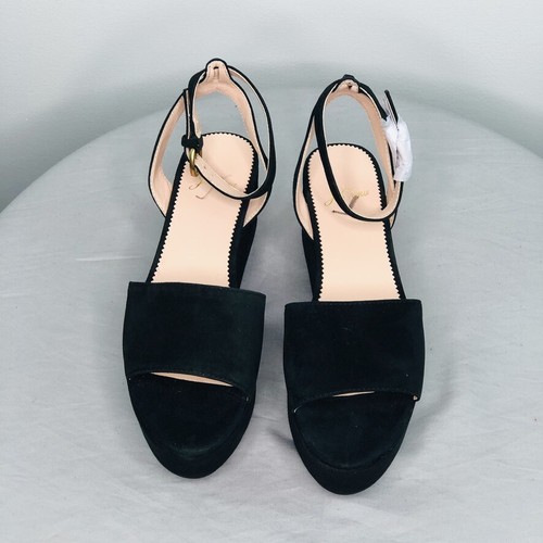 J. Crew Tobillo de Plataforma de ante de $148-Correa Sandalias Tamaño 5.5M  Negro AK038 | eBay