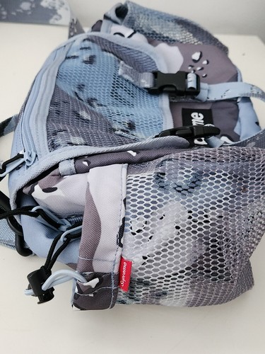 SS20 Supreme waist bag Cordura mesh messenger shoulder Blue Chocolate Chip Camo - Photo 14/17
