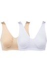 Rhonda Shear 2-pack Ahh Seamless Underwire Bra White/Beige