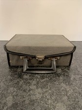 Vintage 12 Cassette Tape Gray Felt Holder Carry Case Storage Briefcase