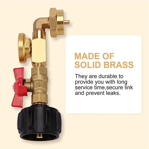 Propane Refill Adapter W/Gauge & Control Valve Fill 1 Lb Bottles From 20 Lb Tank - Picture 9 of 11