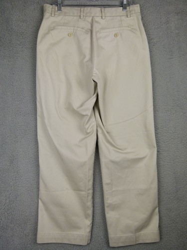 Izod Mens 32x30 Beige Cotton Straight Leg Khaki Pants - Picture 6 of 8