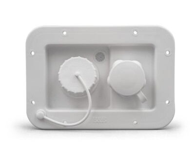 B&B Molders 94222 Fresh Water Inlet, Gravity Hatch Without Door, Polar White