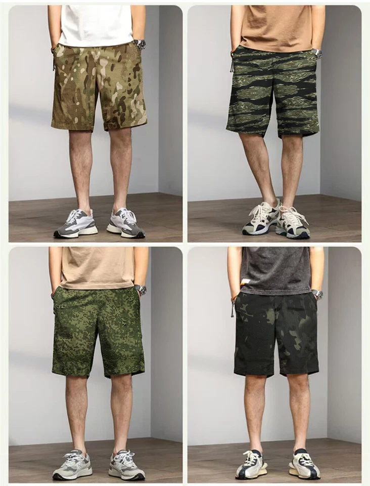 Desert Tiger Pattern MC Camo Shorts Men's Summer Loose Cargo pants - Image 4 of 4