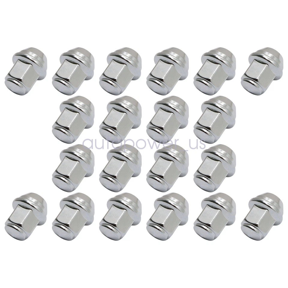 Juego de 20 tuercas cromadas sólidas 14x1,5 para Ford Edge Mustang 2015-2022 Foto 2 de 4