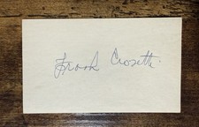 FRANKIE CROZETTIE NY YANKEES (d.2002) SIGNED /AUTOGRAPH /AUTO INDEX CARD MLB
