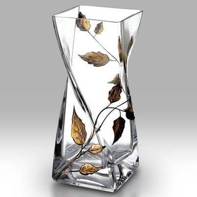 Nobile Glaswaren Blattgold 20 cm gedrehte Vase 46477