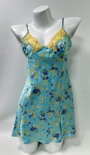 Vintage Y2K Victoria  s Secret Colorful Floral Lace Slip Dress Chemise Sz M 2001