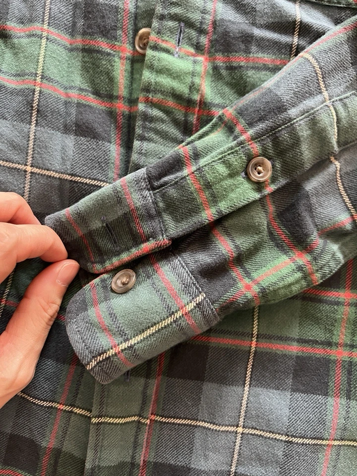 RUGBY Ralph Lauren Women's Slim Fit Plaid Flannel Shirt Size 2 Green - Image 4 of 4