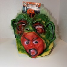 Vintage Creepy Weird Goblin Demon Halloween Mask Latex Rubber Monster w/ Fur NWT