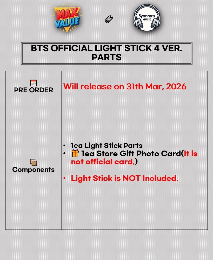 BTS OFFICIAL LIGHT STICK VER.4 PARTS/Tracking Code FANLIGHT MD