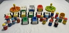 FP Fisher Price Wooden Little People Lot Cowboy Conductor Lot Car Mail Vintage