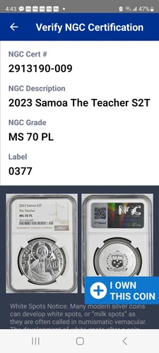 2023 Samoa 1 oz Silver Jesus The Teacher NGC MS70 Proof PL. 15,000 Mintage