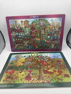 2 Crocodile Creek LIFT & LEARN Holographic Puzzles Harvest & Autumn Seasons