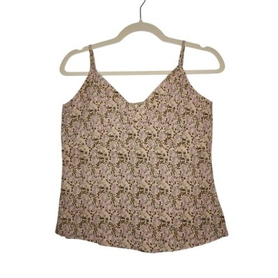 Vintage y2k Ruff Hewn Small Cami Tank Top Floral Paisley Beaded Zip Boho Cottage
