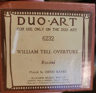 DUO ART "WILLIAM TELL OVERTURE" pb ERNO RAPEE (HI YO SILVER) PIANO ROLL RECUT