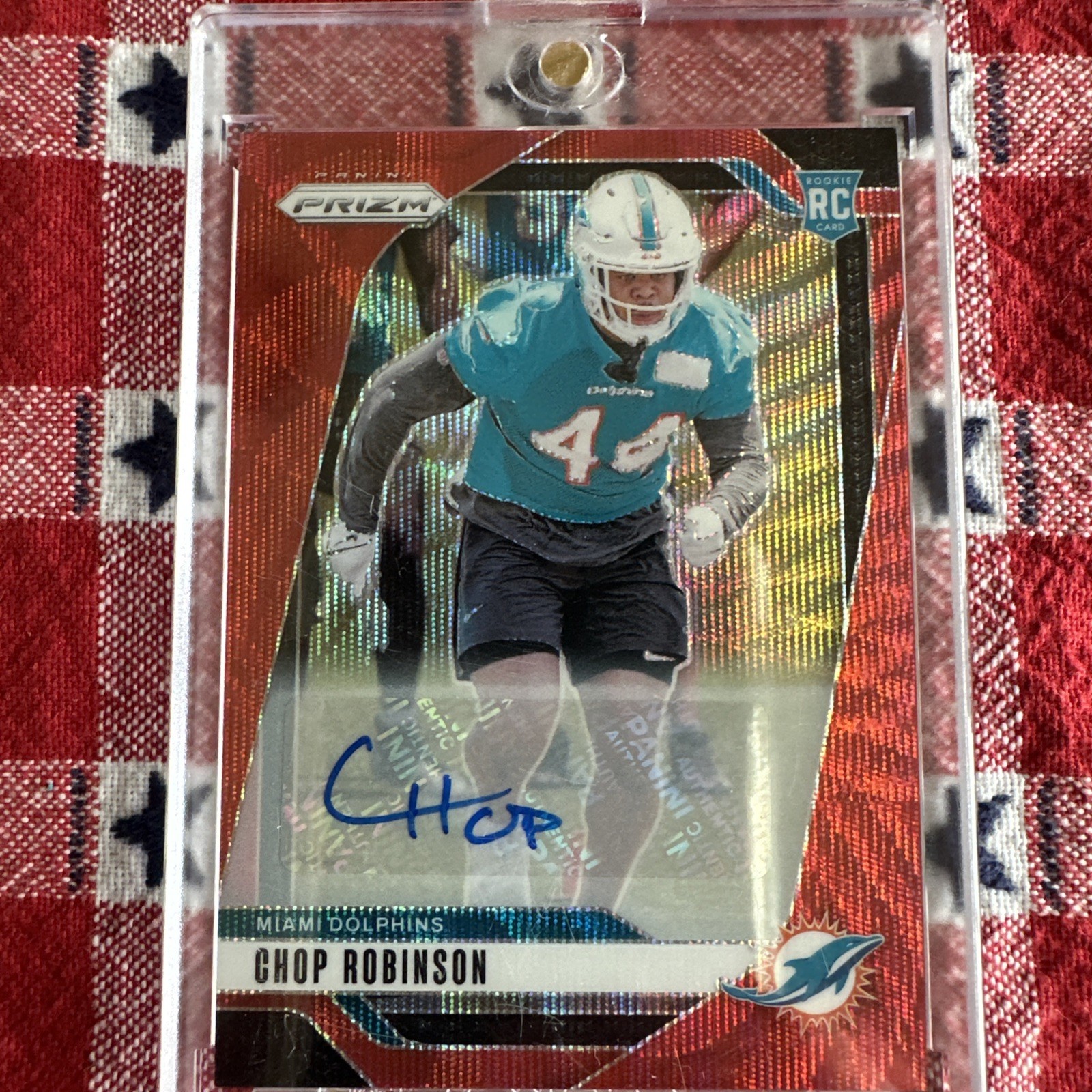 2024 PANINI PRIZM AUTO-RED WAVE #319 CHOP ROBINSON ROOKIE RC 54/149