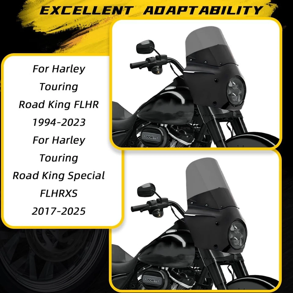 "Carenado Road Warrior con parabrisas de humo de 11"" para Harley Touring Road King FLHR EE. UU. Foto 2 de 4
