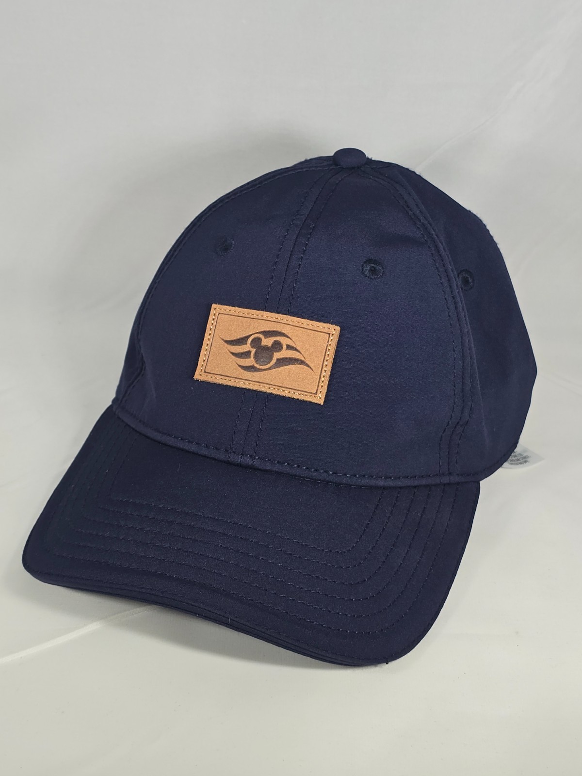 Disney Cruise Line Hat Navy Blue Leather Patch DCL Mickey Logo Adjustable Cap