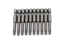 TMAX 10 pc T25 Torx Star Head Screwdriver Bit Set, S2 Round 10p , Grey