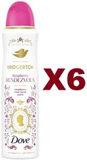 6 DOVE DEODORANTE BRIDGERTON RASPBERRY RENDEZVOUS RASPBER ROSE TARTE SPRAY 150ML