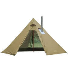 4 Persons 5lb Lightweight Tipi Hot Tents with Stove Jack, 7'3" Standing Room,...