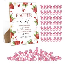Baby Pacifier Hunt Baby Shower Games, Gender Reveal Game, 8 10 Sign and 50 Mi...