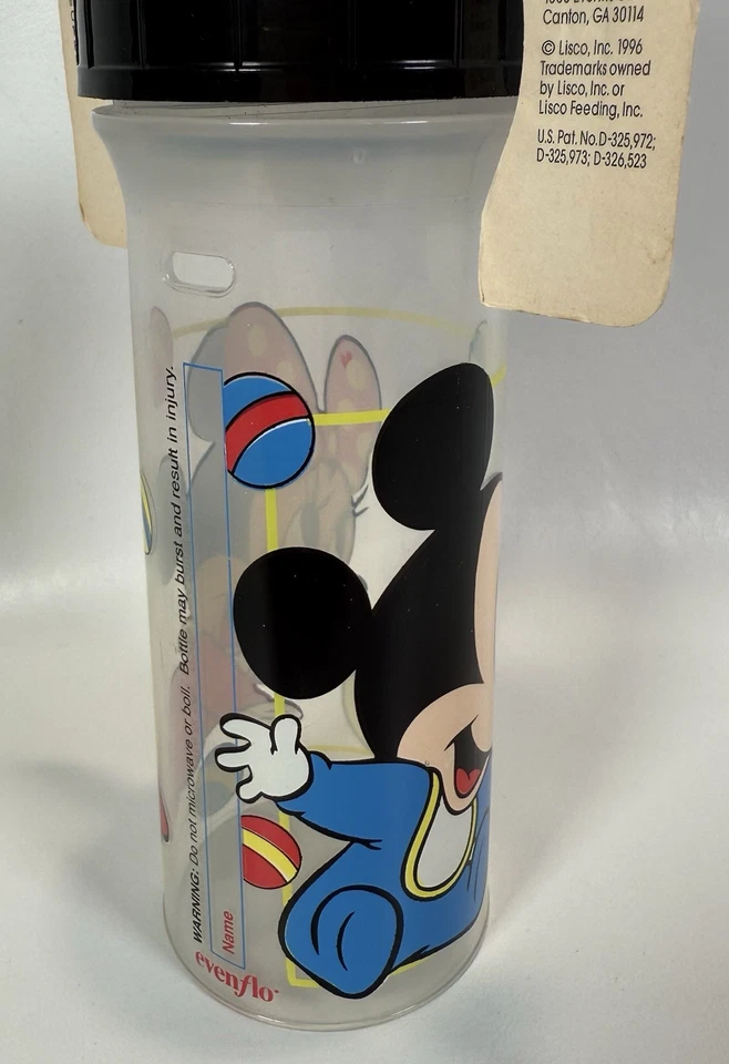 Antiga 1996 Evenflo Disney Babies mamadeira descartável berçário com mamilo NOS - Imagem 4 de 4