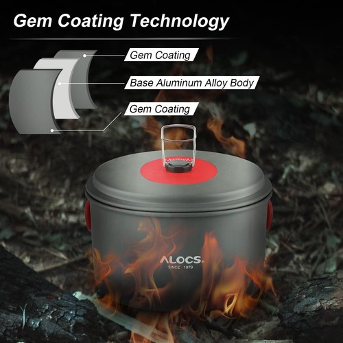 Camping Cookware - Alumina Cooking Set with Kettle, Lightweight Portable Gear... - Picture 5 of 8