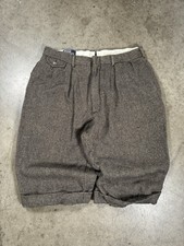 Vintage Polo Ralph Lauren Made In USA Pleated Trousers Shorts Men’s 30x13 Brown