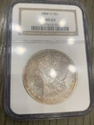 1884 O Morgan Silver Dollar $1 Graded NGC MS63 90% Silver Both Sides Toned Coin