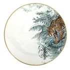 Hermes Dinner Plate Carnets d'Equateur Jaguar Tableware Gold Auth New Box 27 cm