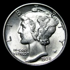 1938 Mercury Dime Silver ---- Gem BU FB Condition Stunning Coin ----  #PP275