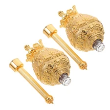 2 Pcs Decorative Christian Holy Water Bottles Catholic Glass Alloy Water Holder