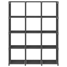 vidaXL Mensola con 12 Vani a Cubo Grigia 103x30x141 cm in Tessuto