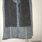 AKIRA Women’s 28 Medium Wash Blue Denim Straight Jeans Black Patch Panels — photo 5