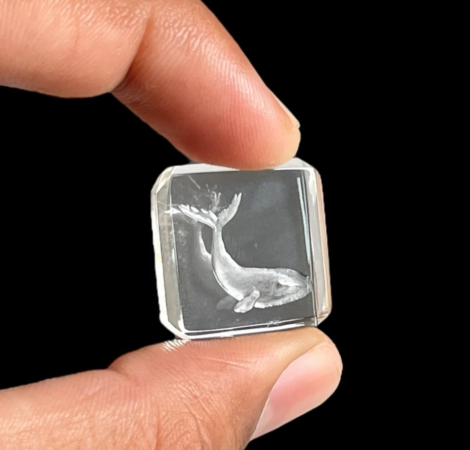 Cristal de roca natural tallado a mano intaglio para hacer joyas Foto 3 de 4