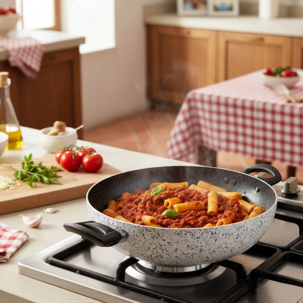 Made in Italy janet 2.0 mom pasta sausage with two non-stick aluminum handles
Opens in a new window 