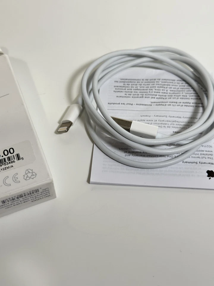 Cable iphone original  APPLE usb  blister ,genuine APPLE cable MXLY2ZM/A - Imagen 2 de 4