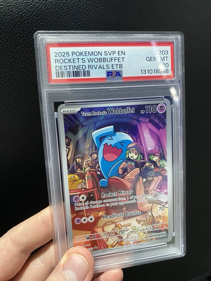 Team Rockets Wobbuffet SVP 203 - PSA 10 - Destined Rivals - Pokemon TCG ...