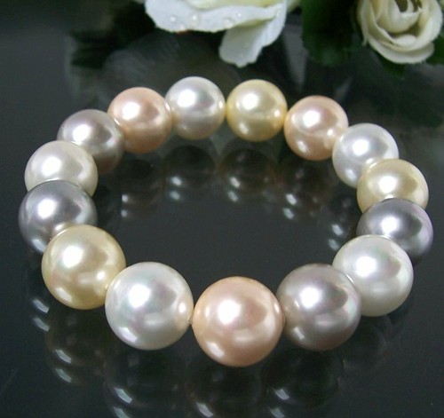 Perlenkette Perlen Armband Ohrringe Muschelkernperlen Schmuck Set Hochzeit VS7# - Bild 28 von 99