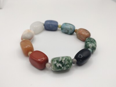 Hand Crafted Sodalite, Quartz, Jasper, Onyx, Jade, Opal, Beaded Stretch...