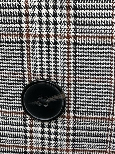 ZARA Check Brown Black Double Breasted Jacket Coat Blazer Size M Lovely Cond
