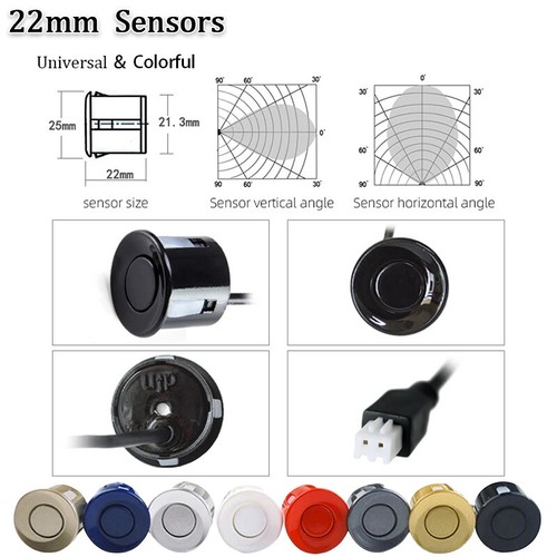 Car LED Parking Sensor Kit 4 Sensors 22mm Backlight Display Reverse Backup Radar - Picture 3 of 14