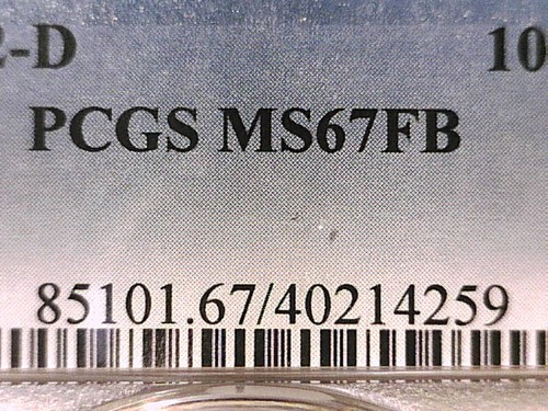 1952 D Roosevelt Dime PCGS MS 67 FB 40214259 getönt - Bild 3 von 5
